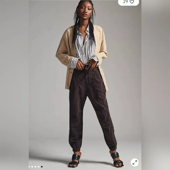 Anthropologie Women's Slouchy Aviator  Jogger Pants Browm Size 12 - Picture 5 of 14